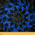 thumbnail image 1 of Castle Fairy Abstract Checkered Boy Fabric by the Yard 2 Yards,Geometric Triangle Room Decor Fabric by the Yard,Black Blue Sewing Fabric,Microfiber Bedroom Decor, 1 of 6