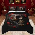 thumbnail image 1 of Castle Fairy Abstract Floral Skull Full Size Comforter Sets 3-Piece for Teens Adults,Gothic Style Bedding Comforter Set,Chic Flowers Lightweight Bedding Sets,Super Cozy Room Decor,Reversible, 1 of 8