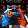 thumbnail image 1 of Castle Fairy Abstract Game Controller Boy Girl Bedding Comforter Set 2pcs,Gradient Teens Game Gamepads Twin Comforter Sets Microfiber,Blue Orange Red Ombre Breathable Bedding Set, 1 of 8