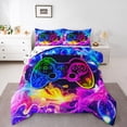 thumbnail image 1 of Castle Fairy Abstract Gamepads Boy Full Size Comforter Sets,Video Game Bedding Sets, 1 of 8