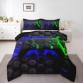 thumbnail image 1 of Castle Fairy Abstract Gamepads Twin Comforter Sets,Video Game Bedding Set, 1 of 8