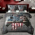thumbnail image 1 of Castle Fairy Abstract Gamer Twin Bedding Sets 7-Piece for Female Men,USA Flag Bedding Comforter Set Microfiber,Retro Video Game Breathable Sheet Sets,Breathable Home Decor,Reversible, 1 of 8