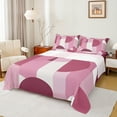 thumbnail image 1 of Castle Fairy Abstract Geometric 3Pcs Twin Sheet Sets for Women Men,Pink White Twin Fitted Sheet,Vintage Aesthetic Breathable Flat Sheet,Ultra Soft Home Decor, 1 of 7