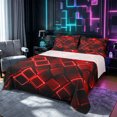 thumbnail image 1 of Castle Fairy Abstract Glowing Cube King Sheets 4pcs,Minimalism Neon Geometric Bedding,Red Black,1 Flat Sheet, 1 Fitted Sheet and 2 Pillowcases, 1 of 7