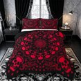 thumbnail image 1 of Castle Fairy Abstract Gothic Skull King Size Comforter Sets 3pcs,Boho Floral Damask Comforters King Size,Black Reds,1 Comforter and 2 Pillowcases,Black Reversible, 1 of 6