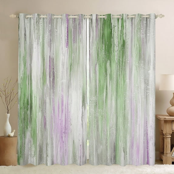 Castle Fairy Abstract Gradient Stripes Curtains Pack Of 2 (42X84 Each) for Boys Girls,Vintage Aesthetic Curtains Blackout,Geometric Theme Bedroom Curtains,Luxury Bedroom Decor