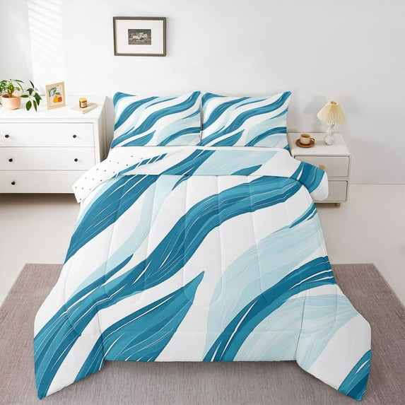 Castle Fairy Abstract Gradient Stripes Queen Comforter Set,Vintage Bedding Comforter Set