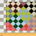 thumbnail image 1 of Castle Fairy Abstract Lattice Fabric by the Yard 1 Yard,Geometric Grid Home Decor Fabric by the Yard,Minimalist Checkered Room Decor Fabric by the Yard,Super Cozy Room Decor, 1 of 6