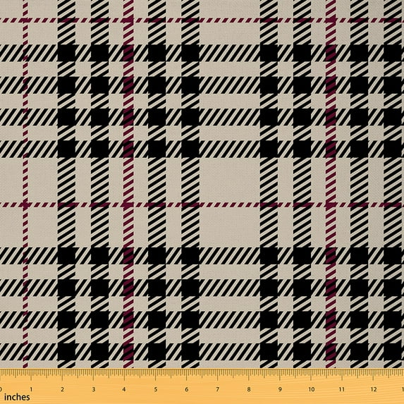 Castle Fairy Abstract Lattice Fabric by the Yard 5 Yards,Geometric Grid Fabric for Sewing,Minimalist Checkered Home Decor Fabric by the Yard,Super Cozy Room Decor