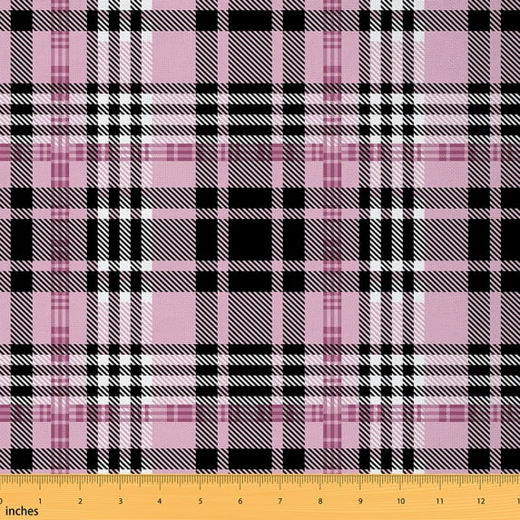 Castle Fairy Abstract Lattice Fabric by the Yard 3 Yards,Geometric Grid Sewing Fabric,Minimalist Checkered Fabric for Sewing,Super Cozy Room Decor