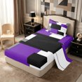 thumbnail image 1 of Castle Fairy Abstract Layered Rectangle Twin Sheets 3pcs,Geometric Square Frame Bedding,Violet Gray Black White,1 Flat Sheet, 1 Fitted Sheet and 1 Pillowcase, 1 of 7