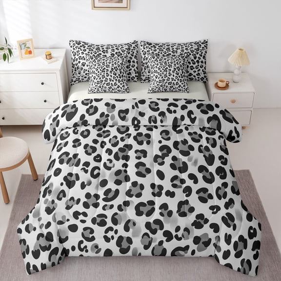 Castle Fairy Abstract Leopard Print Bedding Comforter Set,Cheetah Print King Bedding Sets