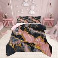 thumbnail image 1 of Castle Fairy Abstract Marble 3 Pieces Queen Comforter Set,Stone Pattern Ultra Soft Bedding Sets,Gold Metallic Bedding Comforter Set,Microfiber Watercolor Bedroom Decor,Reversible, 1 of 8