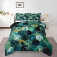 thumbnail image 1 of Castle Fairy Abstract Marbling Hexagon Twin Comforter Sets,Geometric Honeycomb Bedding Set, 1 of 8