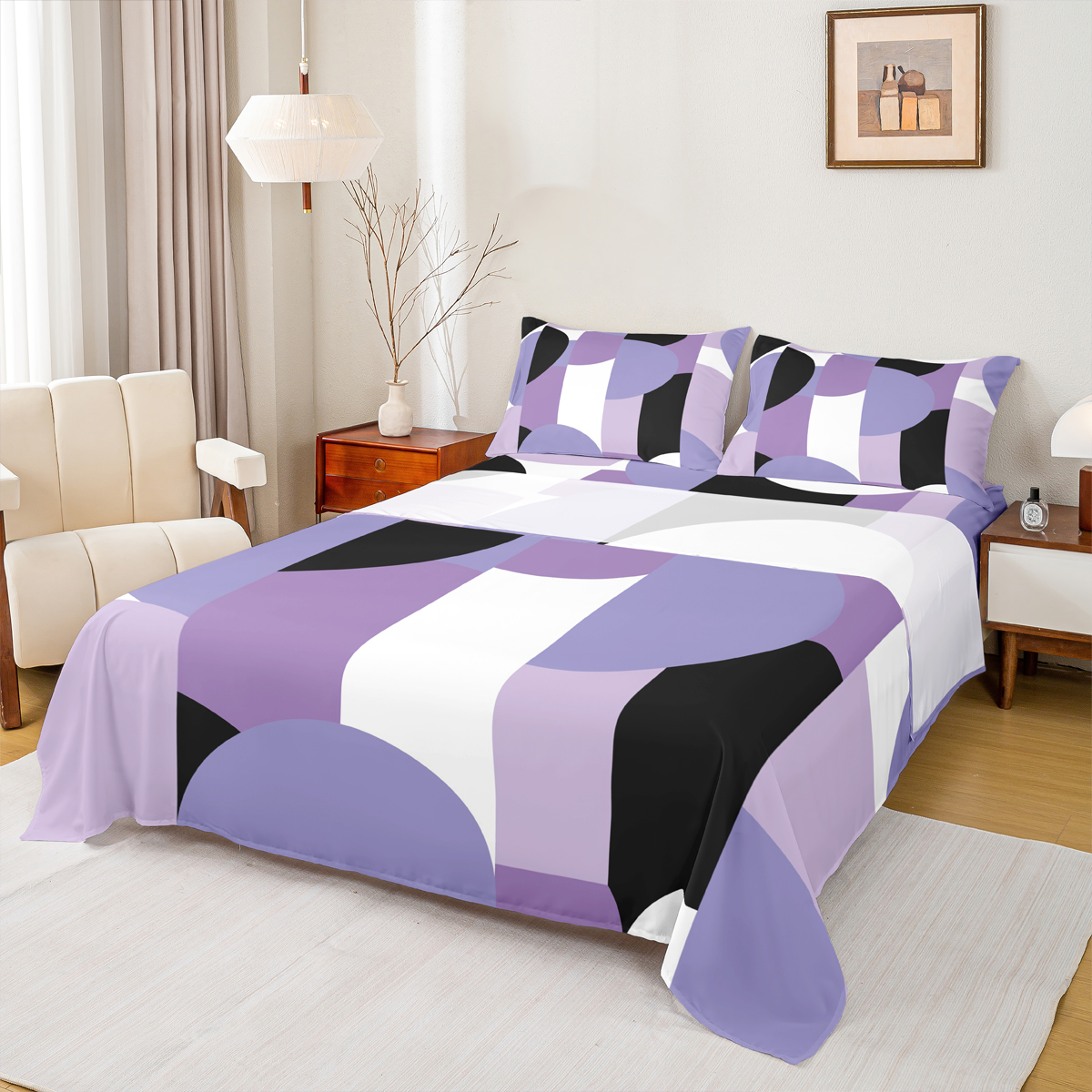 Castle Fairy Abstract Minimalist 4-Piece Full Size Sheets for Teens