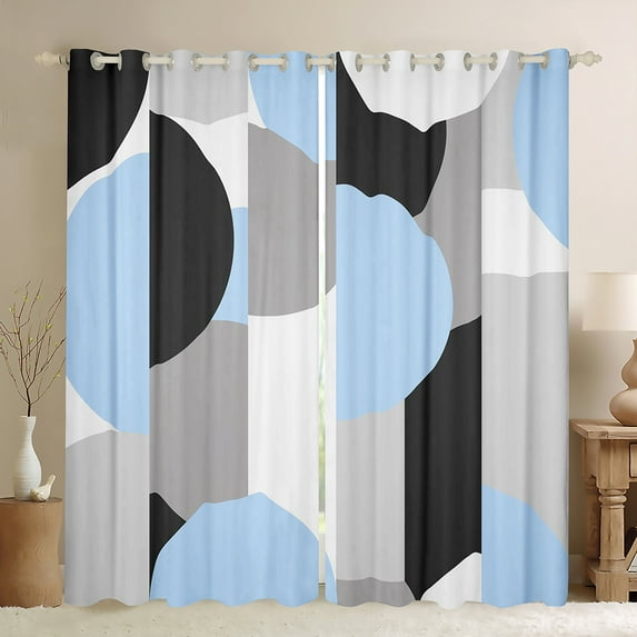 Castle Fairy Abstract Minimalist Black Out Curtains for Teens Girls Boys,Geometric Semicircle Curtains Pack Of 2 (42X63 Each),Vintage Aesthetic Bedroom Curtains,Super Cozy Room Decor