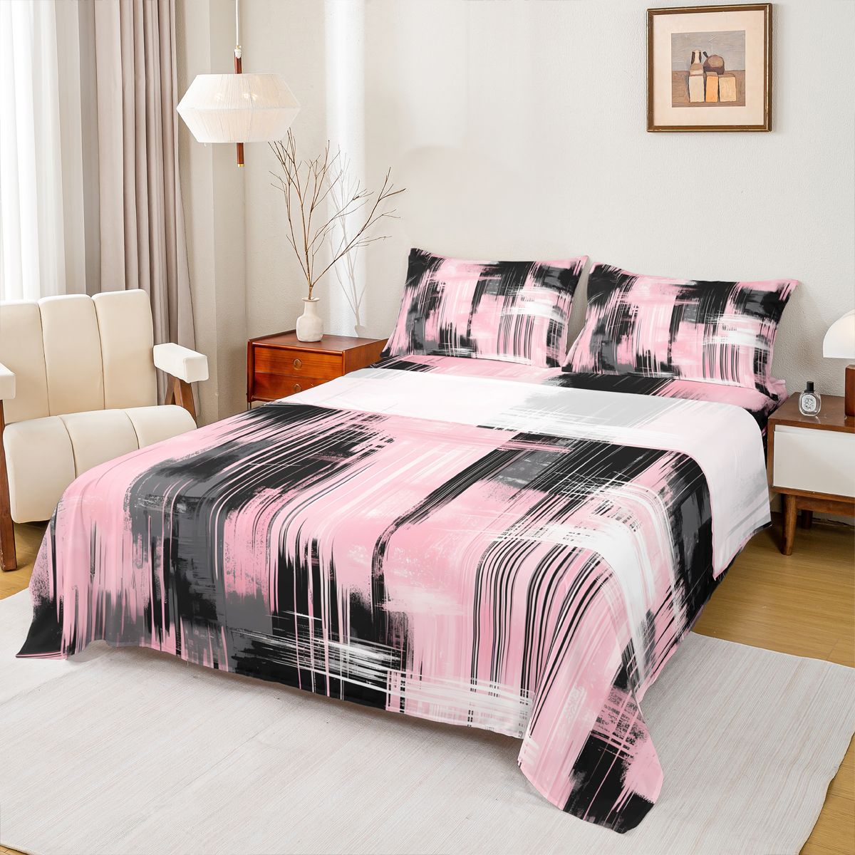 Castle Fairy Abstract Oil Painting Bed Sheets,Vintage Watercolor King ...