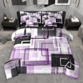 thumbnail image 1 of Castle Fairy Abstract Rectangle 7-Piece Bedding Comforter Set for Teens Men Women,Geometric Theme King Bedding Sets,Black Purple Ultra Soft Bed Sheets,Super Cozy Room Decor, 1 of 8