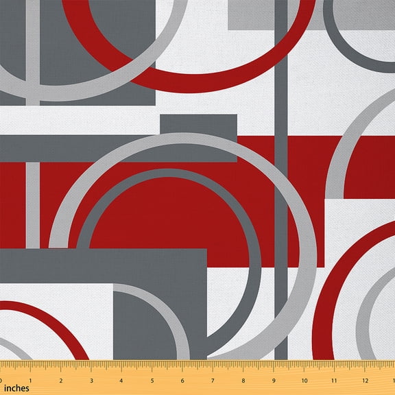 Castle Fairy Abstract Rectangle Girl Fabric by the Yard 1 Yard,Geometric Circle Home Decor Fabric by the Yard,Mid Century Room Decor Fabric by the Yard,Super Cozy Room Decor