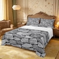 thumbnail image 1 of Castle Fairy Abstract Rock Slate Texture King Sheets 4pcs,Geometric Stacked Stone Block Bedding,Charcoal Gray,1 Flat Sheet, 1 Fitted Sheet and 2 Pillowcases, 1 of 7