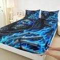 thumbnail image 1 of Castle Fairy Abstract Skeleton 3pcs Twin Sheet Sets,Black Blue Twin Fitted Sheet,Happy Halloween Breathable Flat Sheet,Microfiber Teenager Bedroom Decor, 1 of 6
