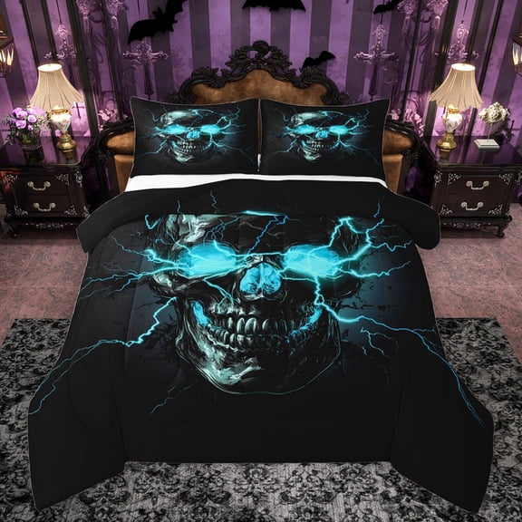 Castle Fairy 2-Piece Twin Skull Lightning Bedding Comforter Set