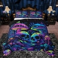 thumbnail image 1 of Castle Fairy Abstract Skull Full Size Comforter Sets,Gradient Mushroom Bedding Sets, 1 of 8
