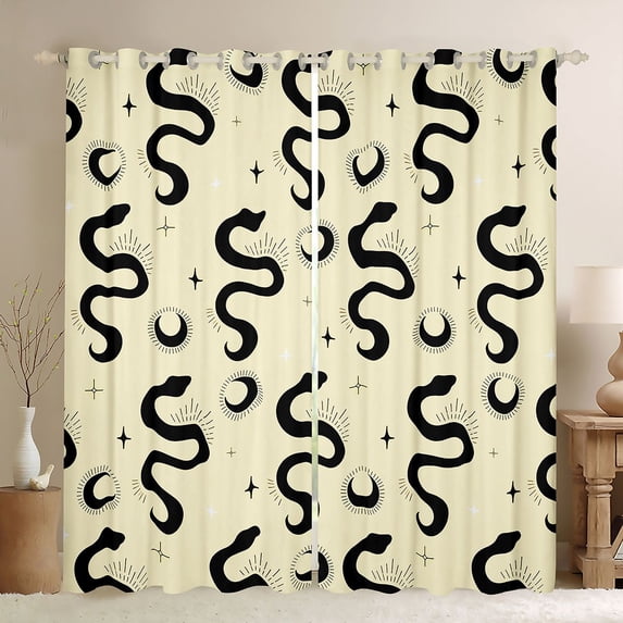 Castle Fairy Abstract Snake Curtains Pack of 2 (42x84 Each),Starry Sky Curtains Blackout
