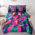 thumbnail image 1 of Castle Fairy Abstract Spiral Bedding Comforter Set,Gradient Geometric Queen Bedding Sets, 1 of 8
