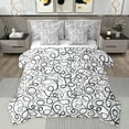 thumbnail image 1 of Castle Fairy Abstract Spiral Stripes Bedding Comforter Set 7-Piece for Children Teens Adults,Black Grey Geometric Lines King Bedding Sets,Minimalist Vintage Aesthetic Ultra Soft Bed Sheets, 1 of 8