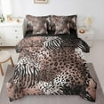thumbnail image 1 of Castle Fairy Abstract Splash 7 Pieces Bedding Comforter Set for Teens Women Men,Animal Cheetah Zebra Print Full Bedding Set Lightweight,Black Brown Fitted Sheet Flat Sheet,Lightweight Room Decor, 1 of 8