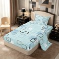 thumbnail image 1 of Castle Fairy Abstract Square Twin Sheets 3pcs,Minimalism Frame Shape Bedding,Sky Blue Pale Cyan,1 Flat Sheet, 1 Fitted Sheet and 1 Pillowcase, 1 of 7