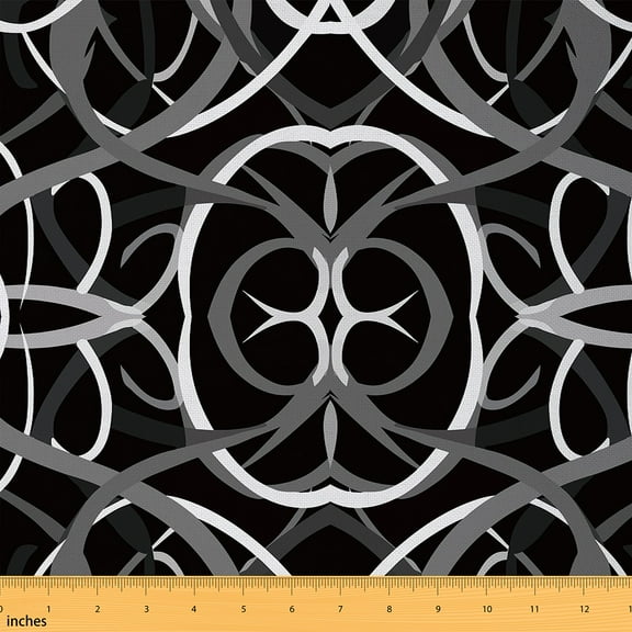 Castle Fairy Abstract Stripes 2-Yard Bohemian Geometric Lines Sewing Room Decor Fabric