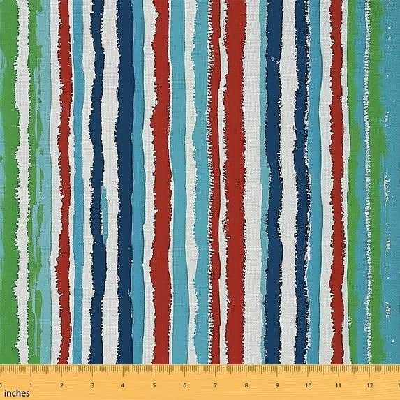 Castle Fairy Abstract Stripes Fabric by the Yard 3 Yards,Geometric Lines Sewing Fabric,Vintage Minimalist Fabric for Sewing,Microfiber Bedroom Decor