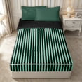 thumbnail image 1 of Castle Fairy Abstract Vertical Stripe Zipper Full Size Comforter Sets with Fitted Sheet and 2 Pillowcases,Minimalist Thin Line Zipper Bedding Set,Mint Green Black,Reversible, 1 of 5