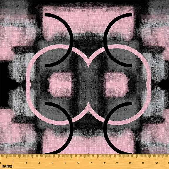 Castle Fairy Abstract Vintage Fabric by the Yard 3 Yard,Watercolor Artwork Fabric for Sewing,Geometric Plaid Room Decor Fabric by the Yard,Super Cozy Gradient Room Decor