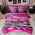thumbnail image 1 of Castle Fairy Abstract Zebra Print Bedding Comforter Set,Leopard Print King Bedding Sets, 1 of 8