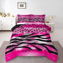 Castle Fairy Abstract Zebra Print Twin Comforter Sets,Animal Leopard Print Bedding Set