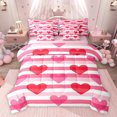 thumbnail image 1 of Castle Fairy Adults Cute Love Heart Twin Bedding Sets,Pink Red White Bedding Comforter Set, 1 of 8