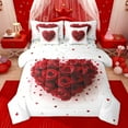 thumbnail image 1 of Castle Fairy Adults Female Girls Rose Love Heart Print Bedding Comforter Set 7-Piece,Valentine's Day Festival King Bedding Sets,Romantic Lover Couple Ultra Soft Bed Sheets,Super Cozy Room Decor, 1 of 8