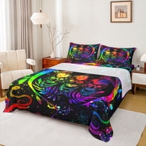 Castle Fairy Adults Female Men Abstract Gradient Skull Twin Sheet Sets 3pcs,Bohemian Starry Sky Twin Fitted Sheet Microfiber,Gothic Style Animal Breathable Flat Sheet,Ultra Soft Home Decor