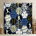 thumbnail image 1 of Castle Fairy Adults Female Men Baseball Gamer Black Out Curtains,Abstract Honeycomb Hexagon Curtains Pack of 2 (42x63 Each),Sport Theme Bedroom Curtains,Microfiber Bedroom Decor, 1 of 6