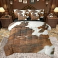 thumbnail image 1 of Castle Fairy Adults Female Men Farmhouse Cow Print Twin Bedding Sets 7-Piece,Brown White Bedding Comforter Set Microfiber,Rustic Western Animal Cattle Breathable Sheet Sets,Microfiber Bedroom Decor, 1 of 8