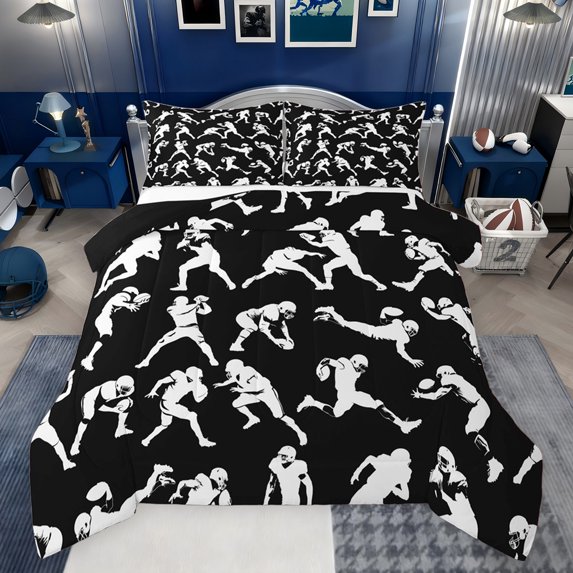 Castle Fairy Adults Female Men Football Print Bedding Comforter Set 2pcs,Sport Theme Twin Comforter Sets Microfiber,Ball Gamer Breathable Bedding Set,Ultra Soft Home Decor,Reversible