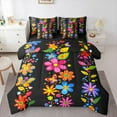 thumbnail image 1 of Castle Fairy Adults Female Men Groovy Flowers Bedding Comforter Set 7 Pieces,Cartoon Flying Butterflies Full Bedding Set Lightweight,Vintage Spring Garden Fitted Sheet Flat Sheet, 1 of 8
