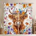 thumbnail image 1 of Castle Fairy Adults Female Men Highland Bull Curtains Pack of 2 (42x84 Each),Colorful Floral Flowers Curtains Blackout,Farmhouse Animal Bedroom Curtains,Ultra Soft Home Decor, 1 of 6