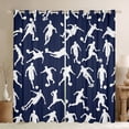 thumbnail image 1 of Castle Fairy Adults Female Men Soccer Print Black Out Curtains,Sport Football Theme Curtains Pack of 2 (42x63 Each),Ball Gamer Bedroom Curtains,Ultra Soft Home Decor, 1 of 6