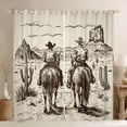 thumbnail image 1 of Castle Fairy Adults Female Men Southwestern Cowboys Blackout Curtains Set of 2 (52x84 Each),Vintage Desert Cactus Window Curtains,Western Exotic Style Curtains and Drapes,Ultra Soft Home Decor, 1 of 6