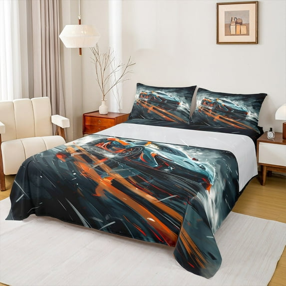 Castle Fairy Adults Sport Car Bed Sheets,Car Theme King Sheets