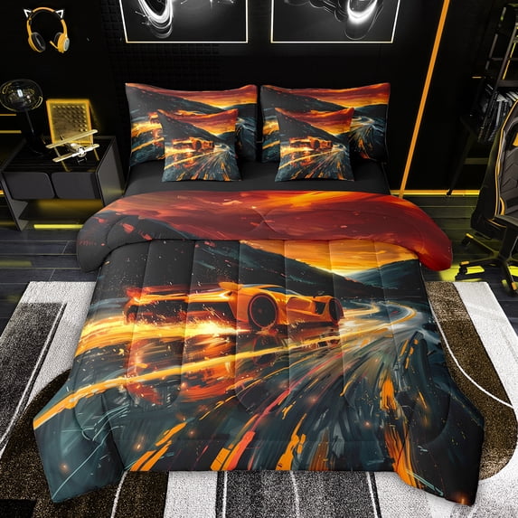 Castle Fairy Adults Sport Car Twin Bedding Sets,Car Theme Bedding Comforter Set